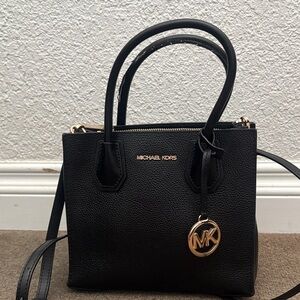 Michael Kors Black Satchel with Gold Accents